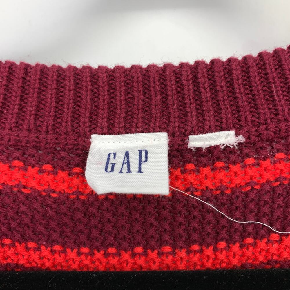 GAP Pullover Crew Neck Sweater Womens Size Medium Tall Red Maroon Cable Knit - Picture 5 of 5